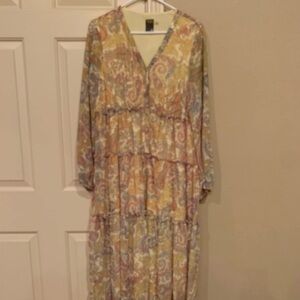 Taylor Elegant Multicolor Paisley Dress